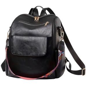Black Vegan Leather Backpack
